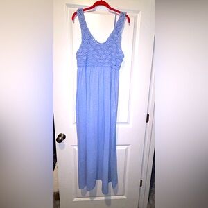 AERIE Blue Sleeveless Maxi Dress SIZE Large.